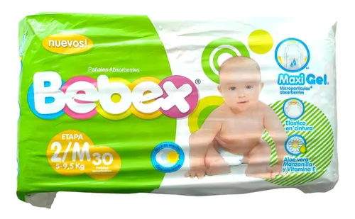 Pañales Bebex Absorbentes Etapa 2x - Unidad a $967