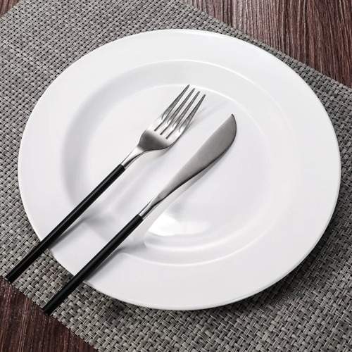 Pack 12 Plato De Postre Aperitivos Melamina Blanco 20cm