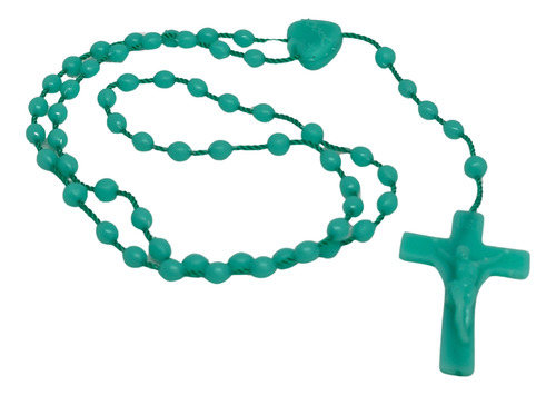 24 Rosarios Catolico Color Acua Azul Verde Recuerdo Religios