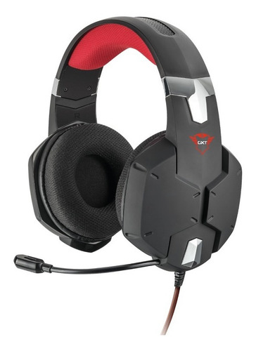 Imagen 3 de 8 de Audífonos gamer Trust Carus GXT 322 negro y rojo