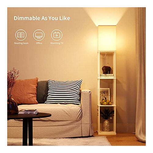 Lámpara De Pie Con Bombilla Led Regulable De 3 Vías