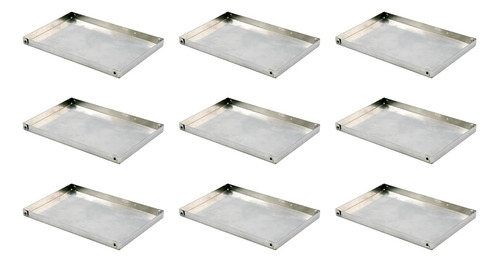 Set X 9 Placa De Aluminio Bandeja Reforzada 20x30x2 Cm