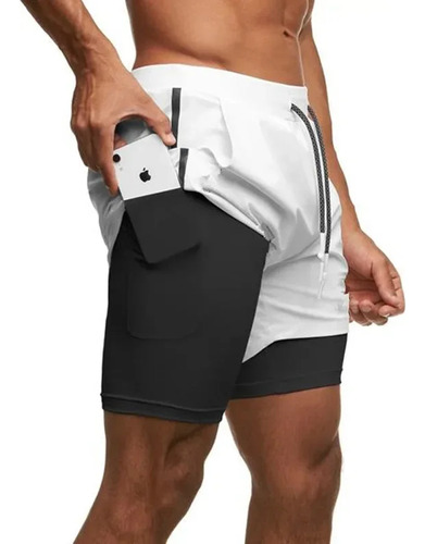 Pantalones Cortos Elásticos De Doble Capa Transpirables Para