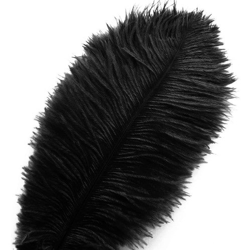 Piokio 10 Plumas De Avestruz Negras Naturales De 14 A 16 Pul