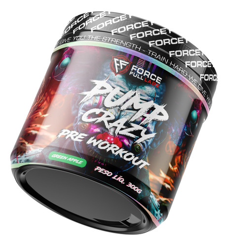 Pre Treino Importado Pump Crazy 300g Dosagem Extra Forte