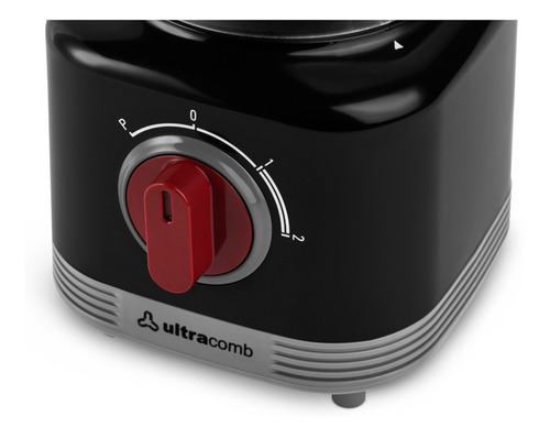 Licuadora Ultracomb LC-2007 1.5 L negra con jarra de plástico 220V