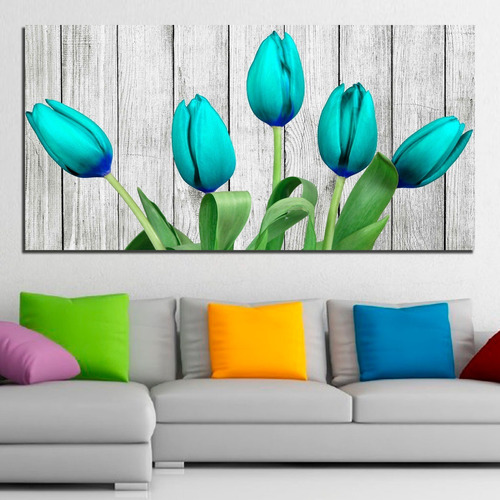Cuadro Decorativo Flores Tulipanes (120x60cm)