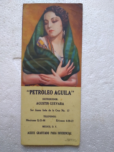 Antigua Publicidad Anuncio Petróleo Aguila México 
