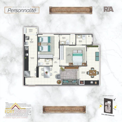 Imagem 6 de 7 de Apartamento Com 2 Dormitórios À Venda, 79 M² Por R$ 340.000,00 - Aviação - Praia Grande/sp - Ap3624