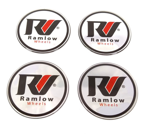 Kit Adesivo 4 Und Centro Roda Resinado Ramlow Wheels Res77