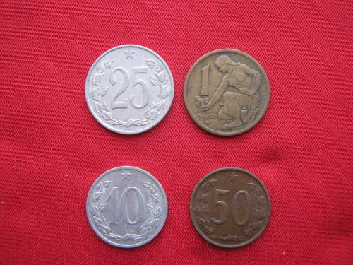 Checoslovaquia   Lote De 4 Monedas Diferentes Lote 02