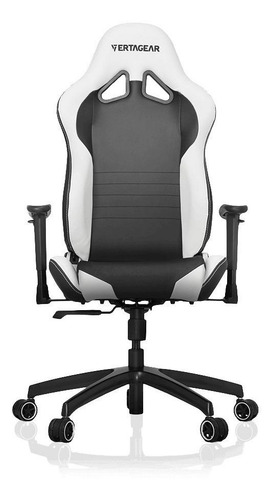Imagen 2 de 3 de Silla de escritorio Vertagear SL2000 VG-SL2000 gamer ergonómica negra y blanca con tapizado de cuero sintético