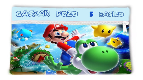 Estuche Super Mario Galaxy Personalizado Con Nombre Y Curso