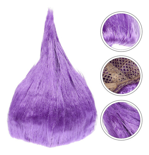Peluca Morada De Carnaval Con Forma De Llama Para Cosplay, F