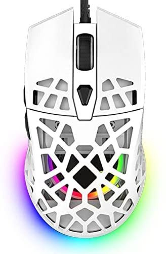 Mouse Gaming Luz Rgb 6 Botones Ultraligero 12400dpi Blanco