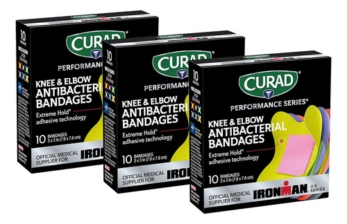 3pak Vendajes Tela Antibacterianos /p Rodilla Codo Ironman