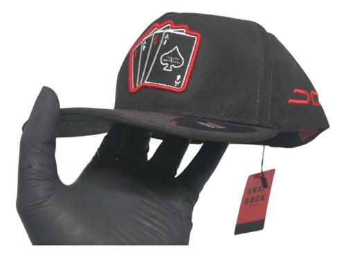 Gorra Snapback Gamuza Bordada Curva Ajustable Premium Fg Cap Cartas Baraja Poker Ajustable