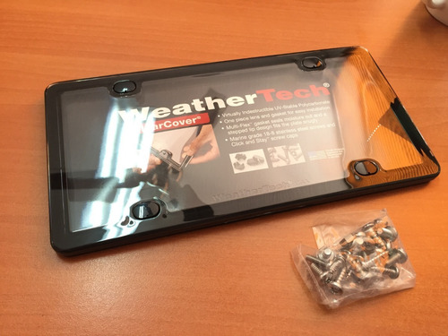 Imagen 3 de 5 de Portaplacas Weathertech Clearcover Marco Negro Mica Clara