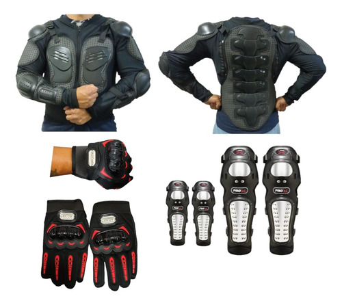Protecciónes Esqueleto,guantes,code, Espinilleras Para Moto.