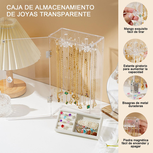 Soporte Para Collar De Acrílico, Caja De Almacenamiento De