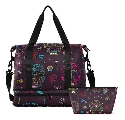 Day Of The Dead Skulls 28 Travel Duffel Gym Sports Bag Gran