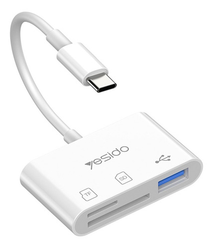 Adaptador Otg Yesido Gs16 3 En 1 Sd Tf Usb  Salida Tipo C