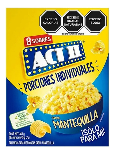 Palomitas Para Microondas Act Ii Minis Sabor Mantequilla 8 S