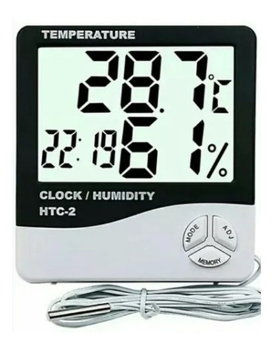 Reloj Ambiental Digital Termómetro Higrómetro Humedad Htc-2