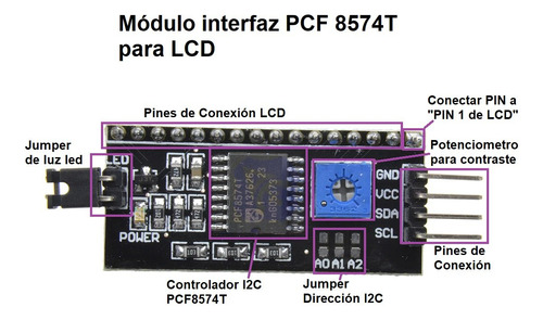 Expansor Gpio I2c Pcf8574t Pcf8574 Adaptador Lcd