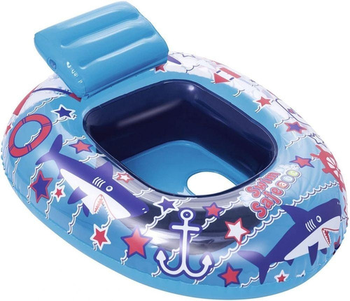 Bote Con Respaldo Flotador Asiento Inflable Bebe Pileta 