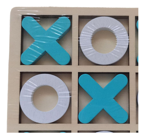 Juego De Madera Tic Tac Toe, Juego De Mesa De Ajedrez Azul