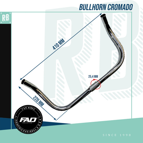 Manubrio Bicicleta Bullhorn Fad Acero Cromado Ruta Pista Fixie Estilo Retro Vintage Urbano Ergonomía Aero Rodado 28 Compatible Con Caliper Repuesto Reforzado Durable