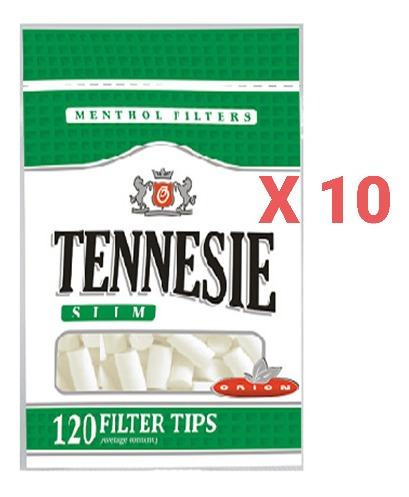10 Filtros Tennesie Slim Menthol 