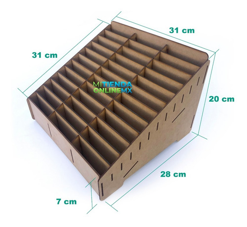 Imagen 4 de 4 de Caja Organizador Exhibidor Mdf Para 36 Teléfono Celular
