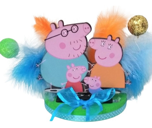 Adorno Para Torta Familia Pepa Pig En Fibrofacil