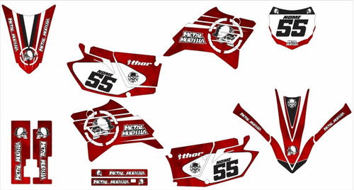 Kit Adesivo Moto Cross Trilha Ttr 230 Metal Mulisha Lm156