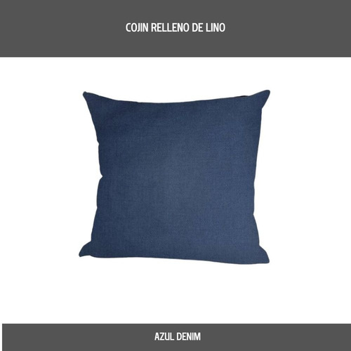 1 Cojin De Lino Varios Colores Decoracion Azul Denim Lino
