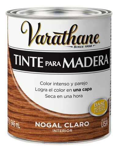 Tinte Para Madera Varathane Color Clásico 946 Ml Color Nogal Claro