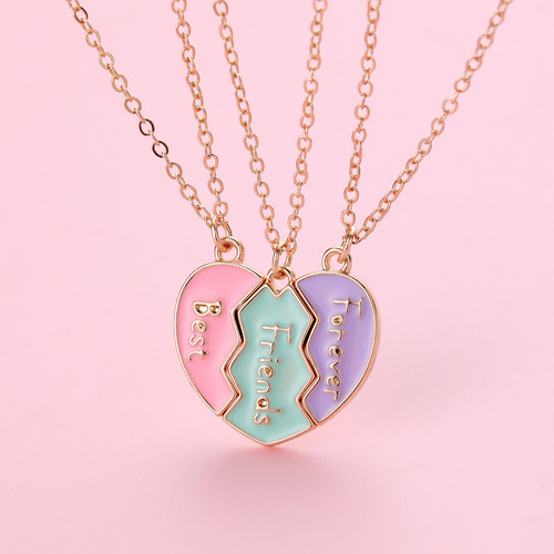 3pcs/set Love Necklace Juego De Collares Trío Good Friends