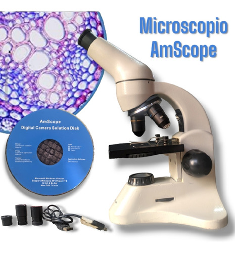 Amscope Microscopio Monocular Compuesto Digital Led 40x-800x