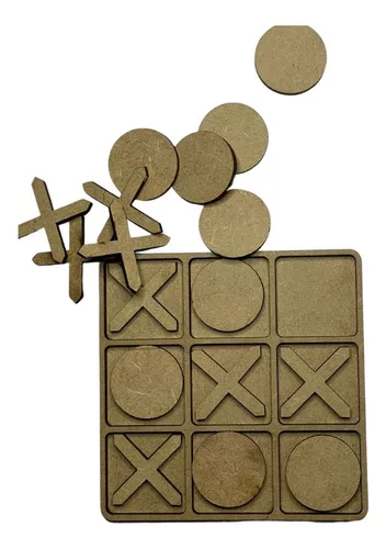 Jogo da Velha Tic Tac Toe em Madeira mdf