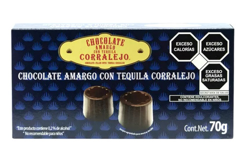 Chocolate Amargo Con Tequila Corralejo 70 G