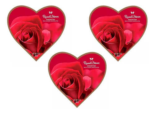 3pack Russell Stover Regalo Chocolate San Valentin Corazon