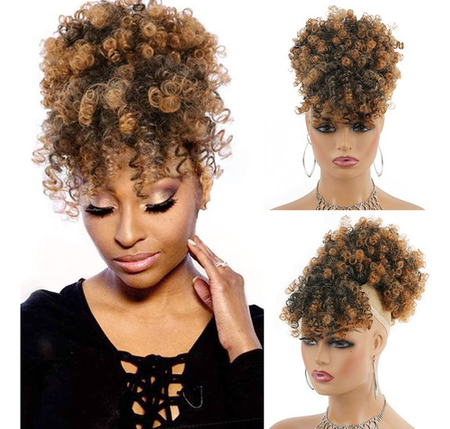 Cola De Caballo Afro Con Cordón Y Clip Rizado Para Mujer