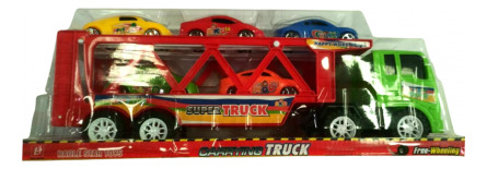 Gandola Y 5 Carros Friccion Carrying Truck