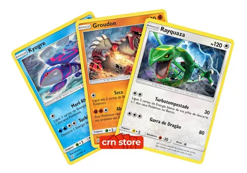 Kit Carta Pokémon Lendários Rayquaza Groudon Kyogre