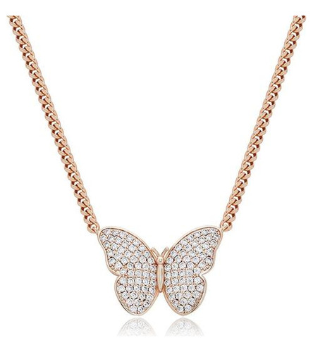 Gucy-collar Con Colgante De Mariposa Y Animal, Joy Rose Gold