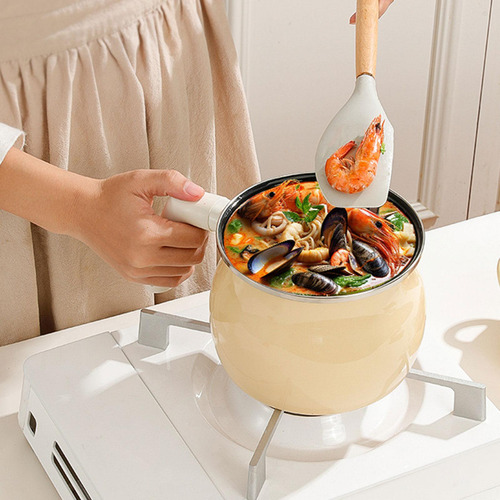 Sopa De Cacerola Para Cocinar Esmalte Versátil Amarillo
