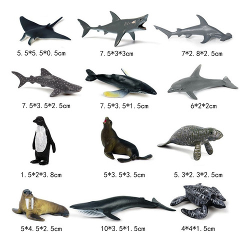 Zt 12 Unidades Figuras De Animales Simuladas De Vida Marina