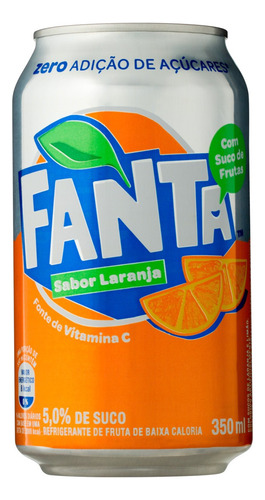 Refrigerante Laranja Zero Adição de Açúcar Fanta Lata 350ml